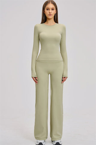 The Dynamic Long Sleeve T-shirt Straight Leg Pants 2-Piece Set