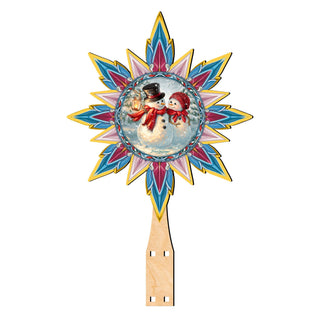 Snow Much in Love Tree Topper Wooden Decor by D. Gelsinger - Santa Snowman Christmas Decor - 89518-DG
