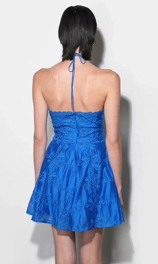 Callie Embroidered Halter Mini Dress - Glamourous Grace