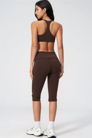 The Evoke Racerback Sports Bra Capri Leggings 2-Piece Set