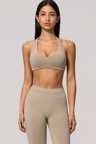 The Velvetine Halter Sports Bra Leggings 2-Piece Set