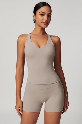 The Enigma Cross Back Vest Shorts 2-Piece Set