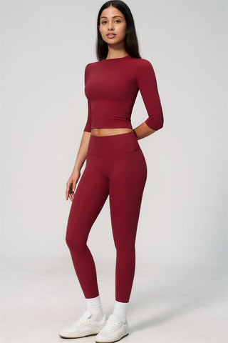 The Natalia Half-Sleeve Top Leggings 2-Piece Set