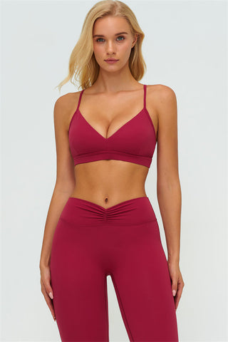 The Lushness Y-Back Sports Bra Flared Leggings 2-Piece Set