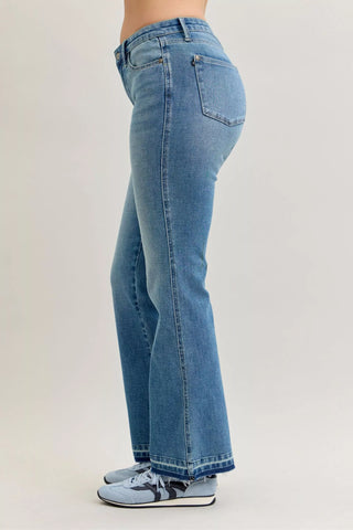 Judy Blue Mid Rise Tummy Control Release Hem Bootcut Jeans