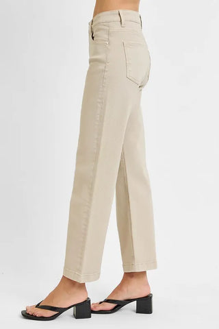 RISEN Tummy Control Mid Rise Ankle Straight Jeans