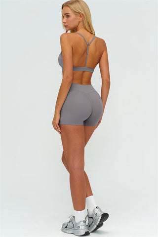The Lushness Y-Back Sports Bra Shorts 2-Piece Set
