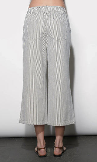 Alice Canvas Ivory & Black Stripe Wide Leg Culottes
