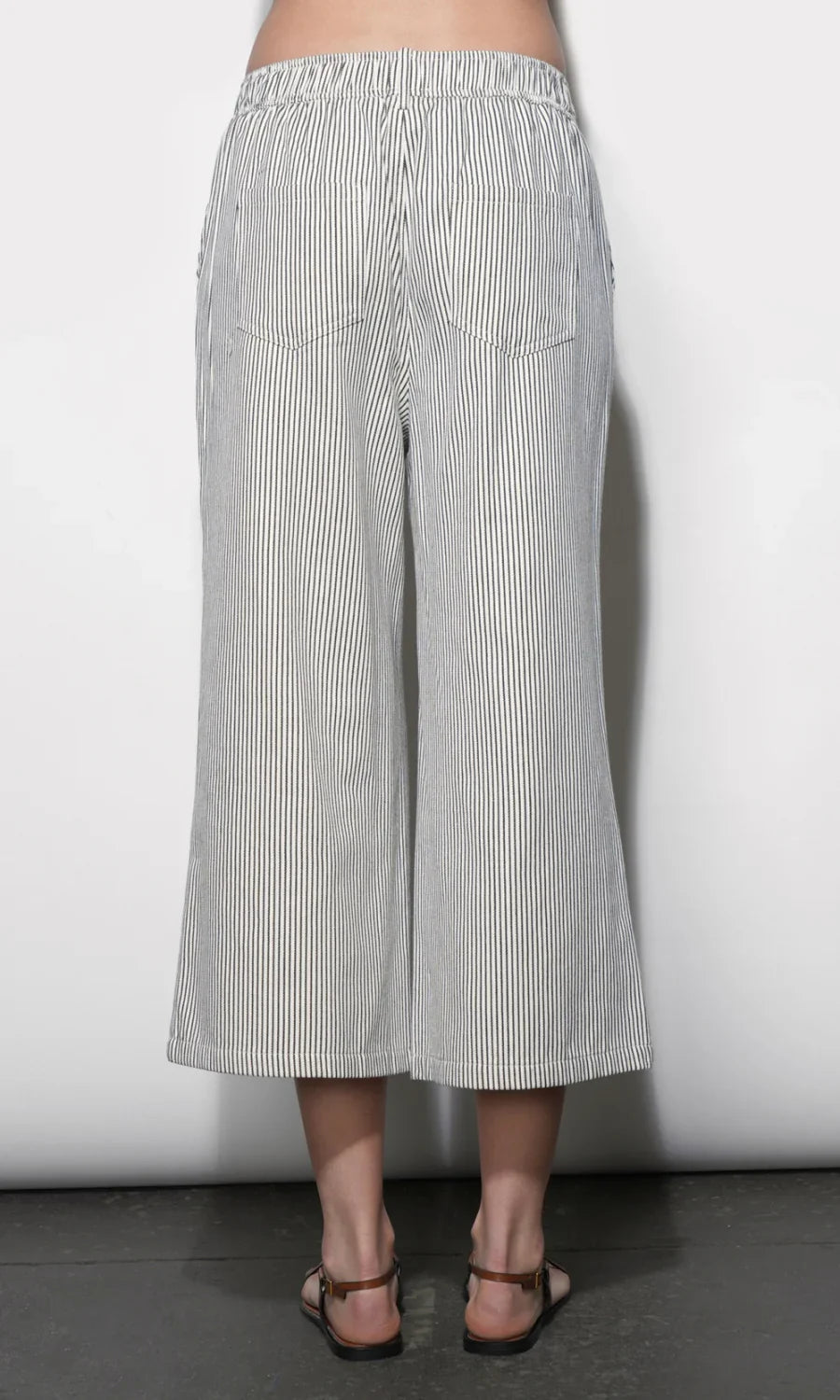 Alice Canvas Ivory & Black Stripe Wide Leg Culottes