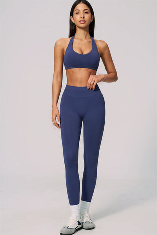 The Velvetine Halter Sports Bra Leggings 2-Piece Set