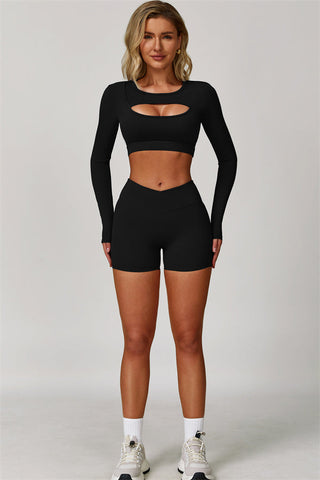 The Lavish Long Sleeve Cut-out Crop Top