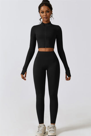 Juno Star Jacket Sports Bra Leggings 3-Piece Set