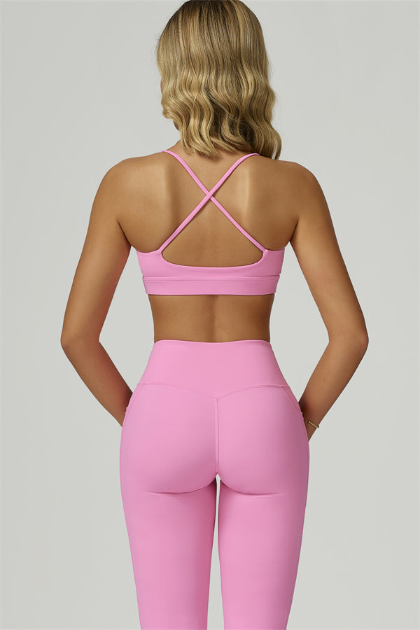 The Flourish Sports Bra Flared Leggings 2-Piece Set - Glamourous Grace