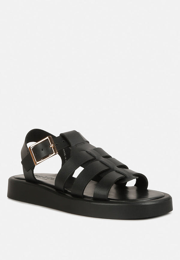 Dacosta Genuine Leather Gladiator Platform Sandals - Glamourous Grace