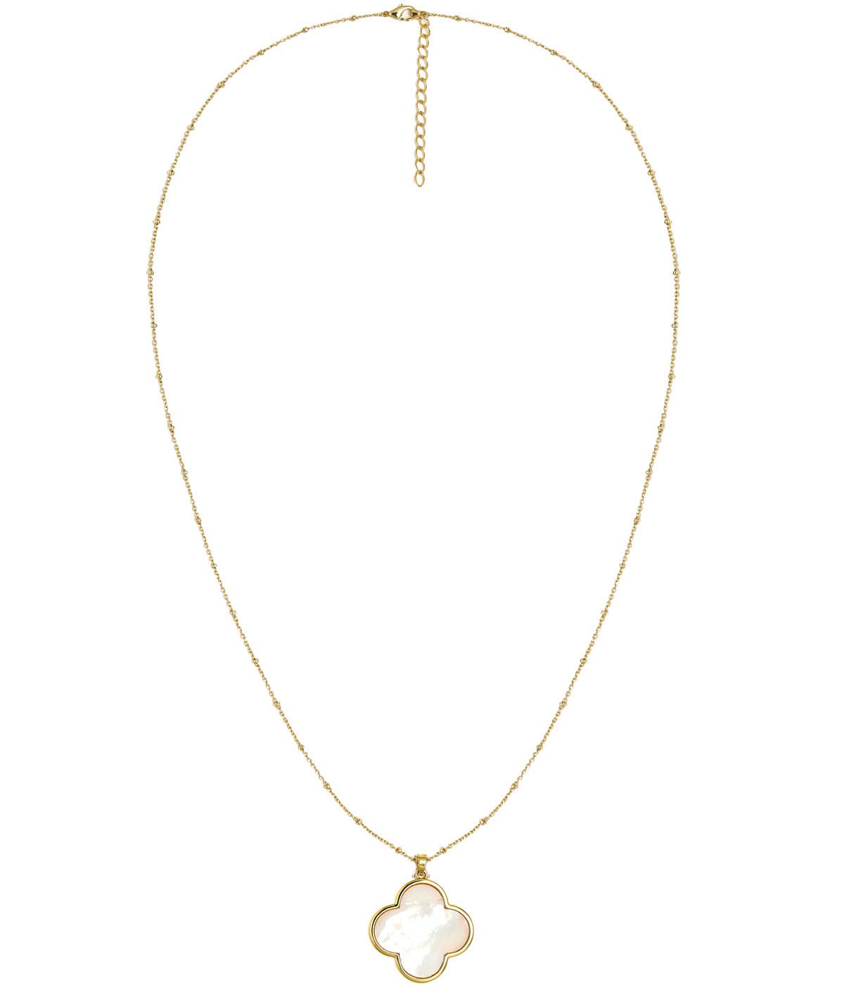 Dakota Clover Necklace - 18k Plated- Mother of Pearl-Kristin Kennedy Collection - Glamourous Grace