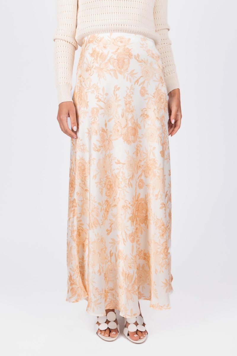 Dakota Skirt (Ivory/Peach) - Glamourous Grace