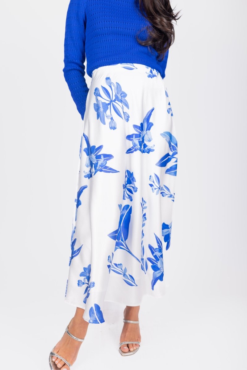 Dakota Skirt (White/Blue) - Glamourous Grace