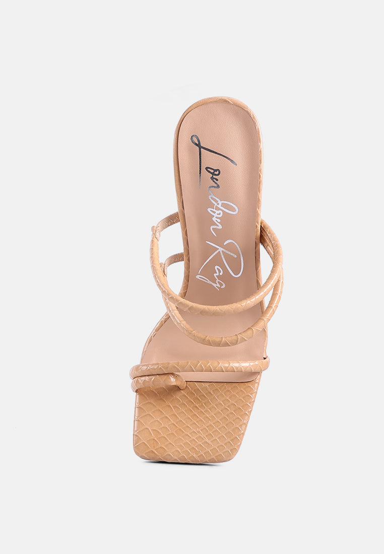 Dandelion High Block Heeled Croc Sandals - Glamourous Grace