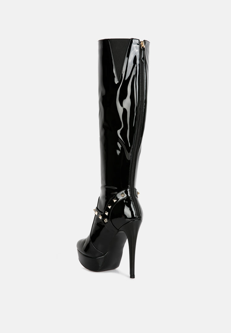 Daphne Stiletto Heeled Mid Calf Boots - Glamourous Grace
