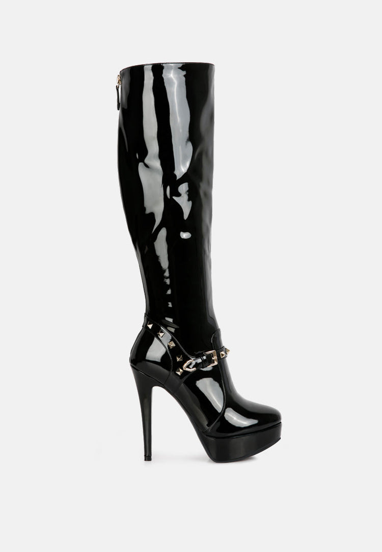 Daphne Stiletto Heeled Mid Calf Boots - Glamourous Grace