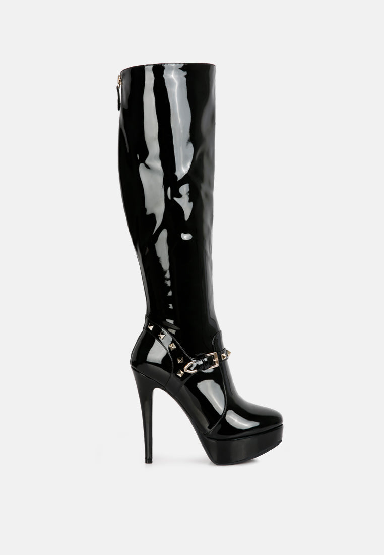 Daphne Stiletto Heeled Mid Calf Boots - Glamourous Grace