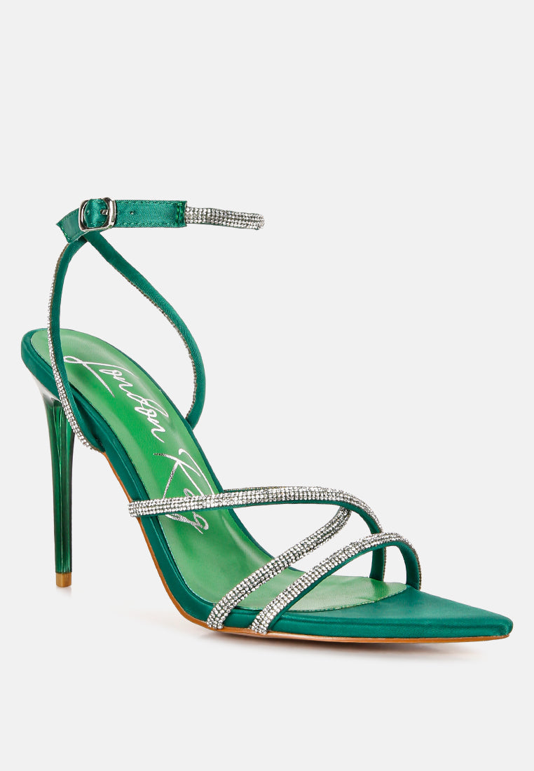 Dare Me Rhinestone Embellished Stiletto Sandals - Glamourous Grace