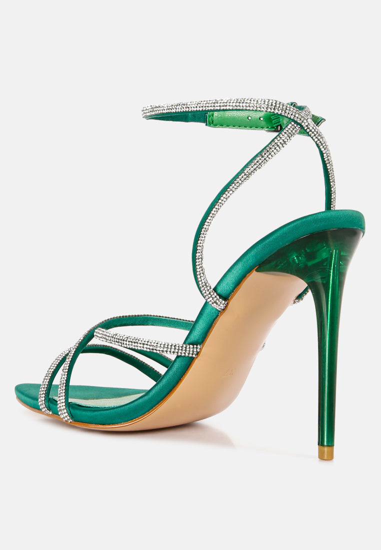 Dare Me Rhinestone Embellished Stiletto Sandals - Glamourous Grace