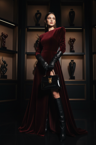 Dark Moody Model with Handbag
