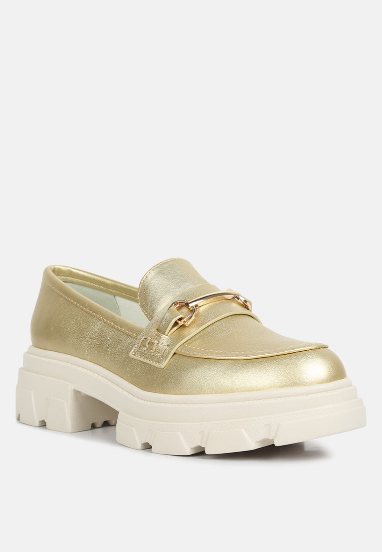 Darlina Metallic Platform Loafers - Glamourous Grace