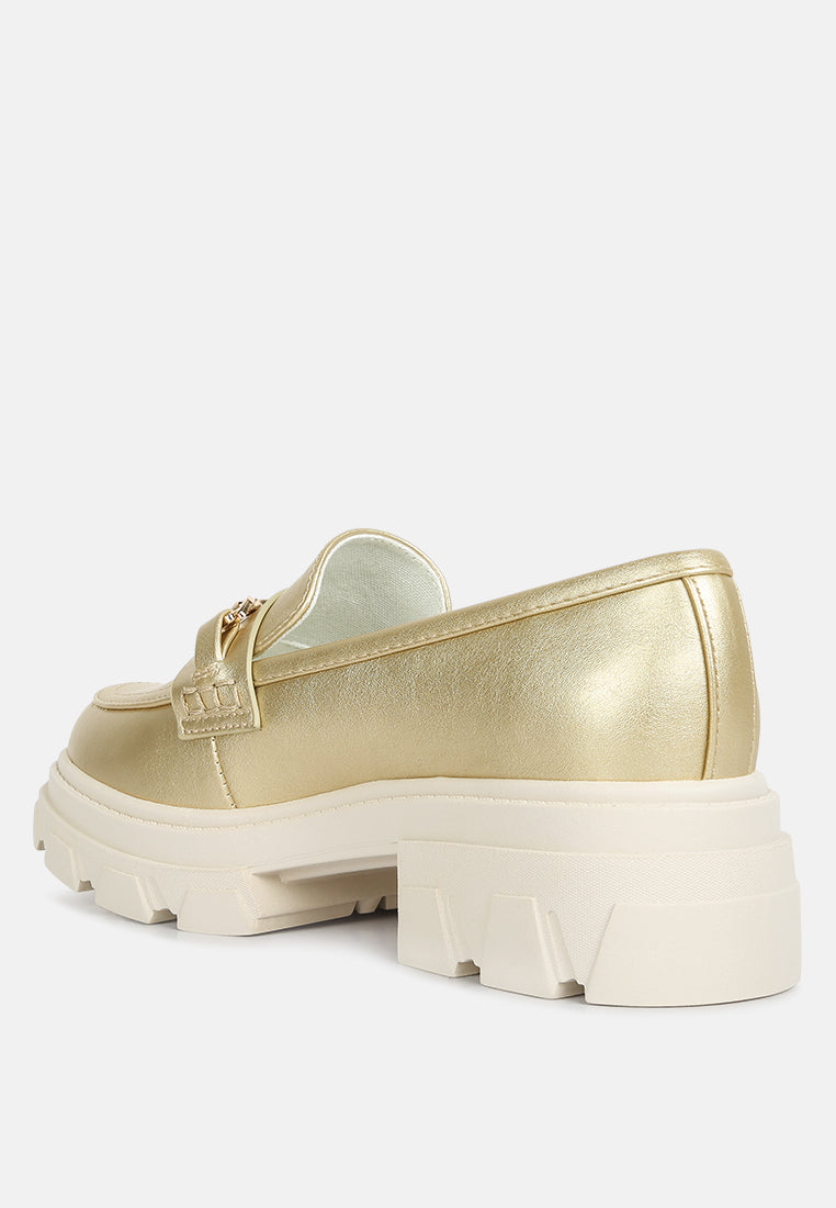 Darlina Metallic Platform Loafers - Glamourous Grace