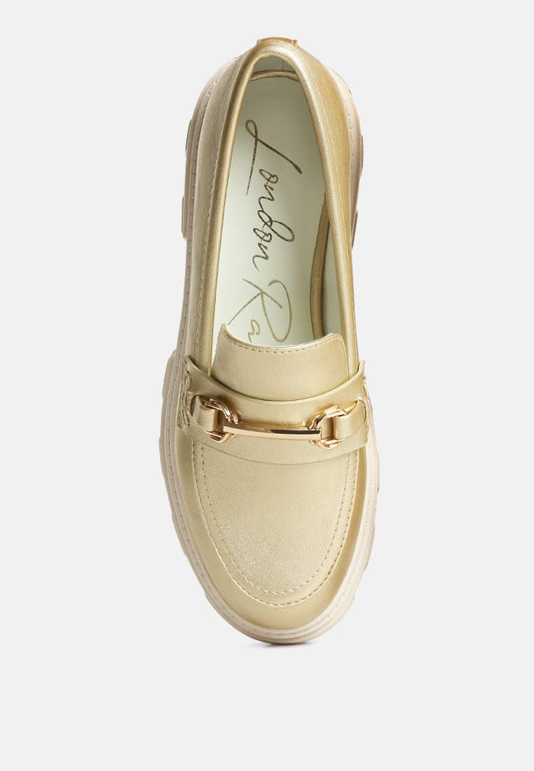 Darlina Metallic Platform Loafers - Glamourous Grace