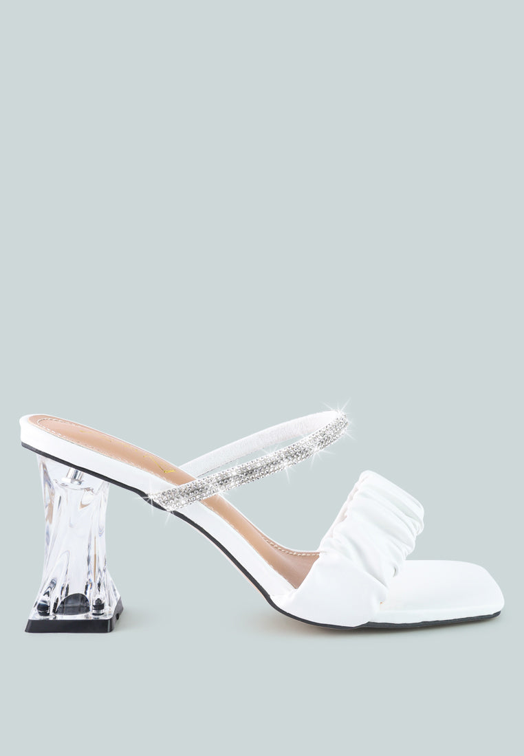 Date Look Clear Heel Rhinestone Sandals - Glamourous Grace