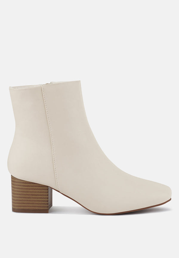 Davia Leather Square Toe Ankle Boots - Glamourous Grace