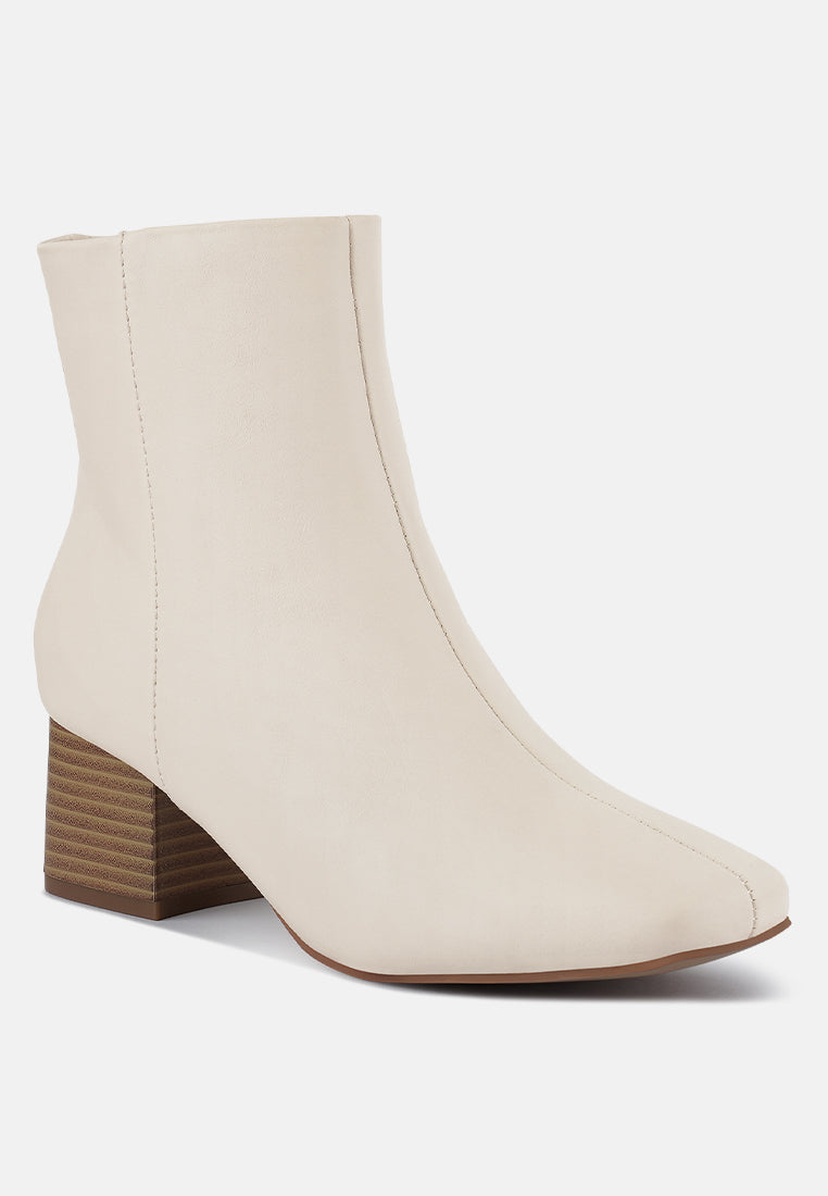 Davia Leather Square Toe Ankle Boots - Glamourous Grace