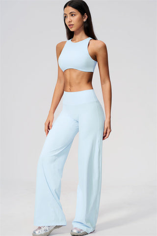 The Twirl Open Back Sports Bra Straight Leg Pants 2-Piece Set