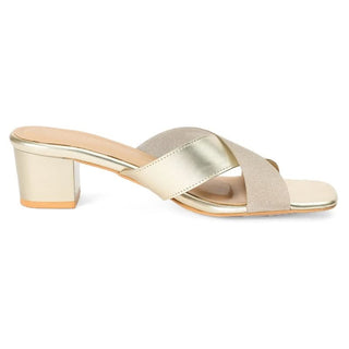 Clara - Gold Block Heels