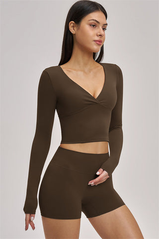 The Swoon Long Sleeve Crop top Shorts 2-Piece Set