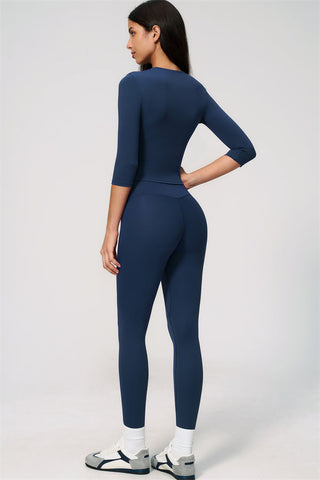 The Natalia Half-Sleeve Top Leggings 2-Piece Set