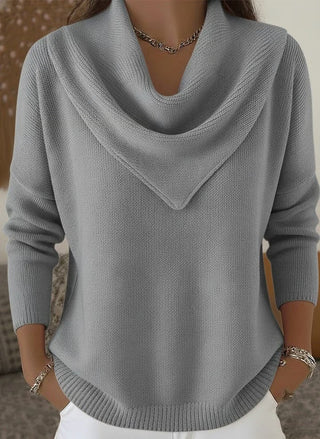 Women's New Solid Color Long Sleeve Knit Pullover Sweater Casual Tops For Autumn Winter