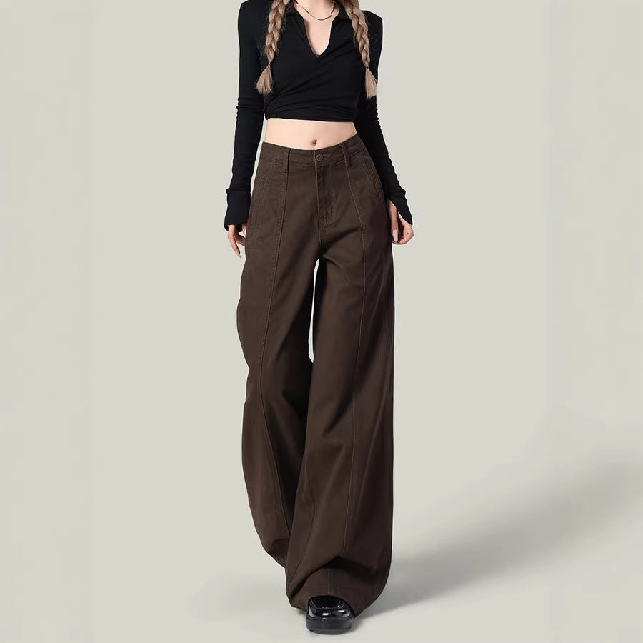 Women's Loose Straight-Leg Denim Wide-Leg Pants