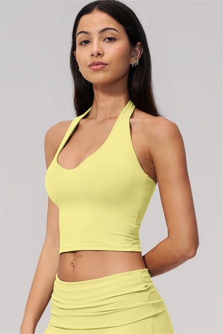 The Twirl Wide Strap Halter Crop Top