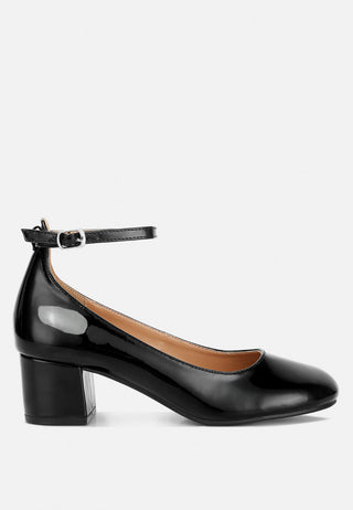 Debbie Ankle Strap Low Block Heel Sandals - Glamourous Grace