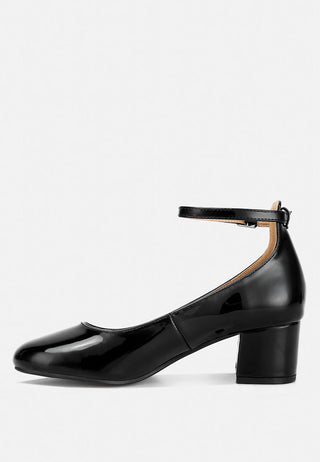 Debbie Ankle Strap Low Block Heel Sandals - Glamourous Grace