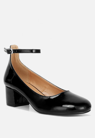 Debbie Ankle Strap Low Block Heel Sandals - Glamourous Grace