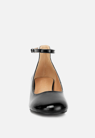 Debbie Ankle Strap Low Block Heel Sandals - Glamourous Grace