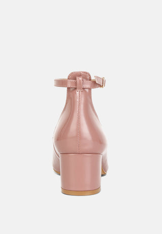Debbie Ankle Strap Low Block Heel Sandals - Glamourous Grace