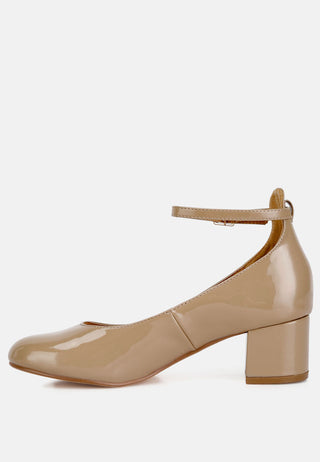 Debbie Ankle Strap Low Block Heel Sandals - Glamourous Grace