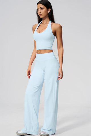 The Twirl Wide Strap Halter Crop Top