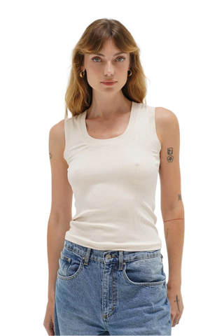 Deep U Ribbed Tank Top - Glamourous Grace