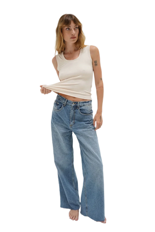 Deep U Ribbed Tank Top - Glamourous Grace